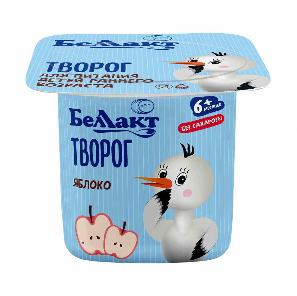 Творог мягкий детский Беллакт яблоко с 6 месяцев 4% БЗМЖ 100 г