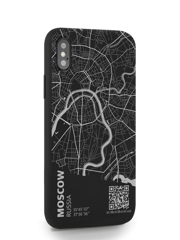 фото Чехол musthavecase для iphone x/xs карта москвы черный