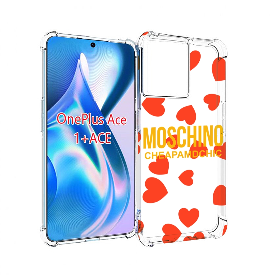 

Чехол MyPads сердца-москино для OnePlus Ace, Прозрачный, Tocco
