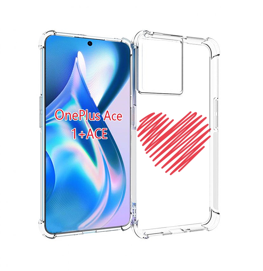 

Чехол MyPads сердечко-одной-линией для OnePlus Ace, Прозрачный, Tocco