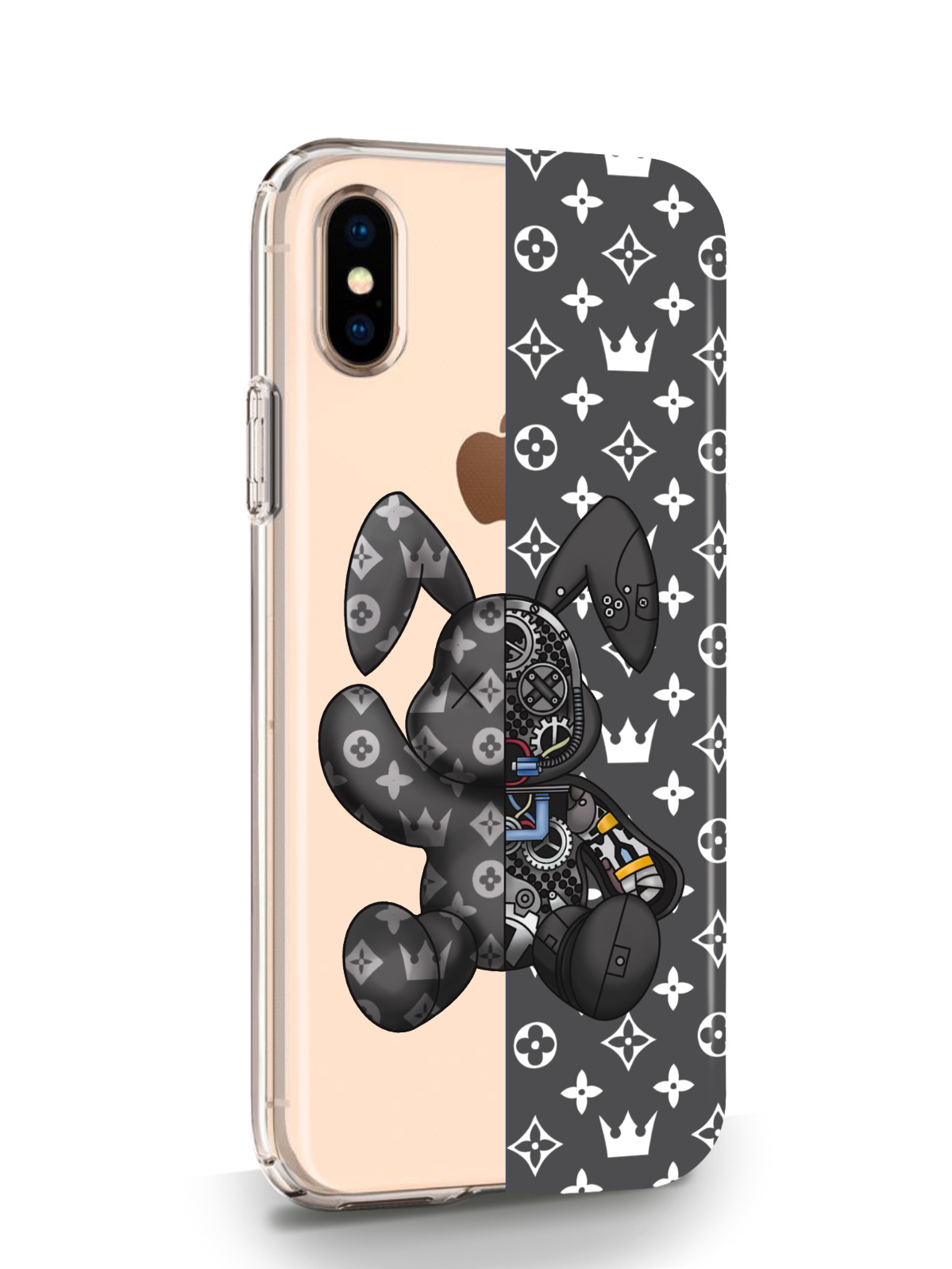 фото Чехол musthavecase для iphone x/xs bunny серый прозрачный