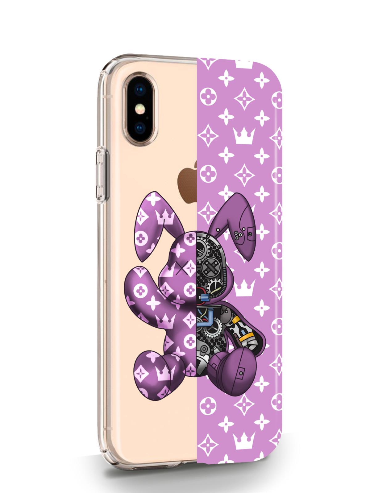 фото Чехол musthavecase для iphone x/xs bunny розовый прозрачный