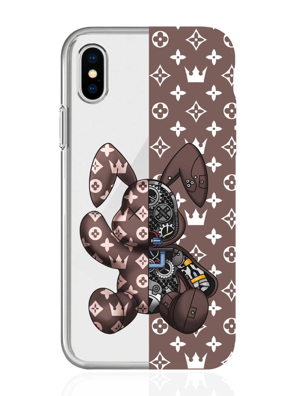 

Чехол MustHaveCase для iPhone X/XS Bunny Коричневый прозрачный, iPhone X/XS Bunny Коричневый