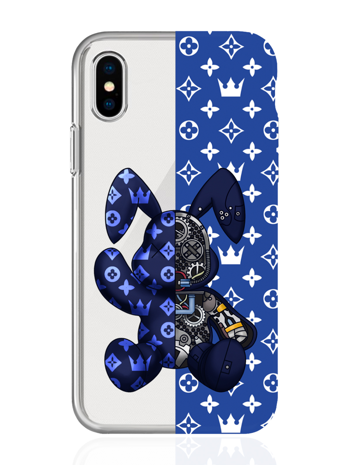 фото Чехол musthavecase для iphone x/xs bunny синий прозрачный