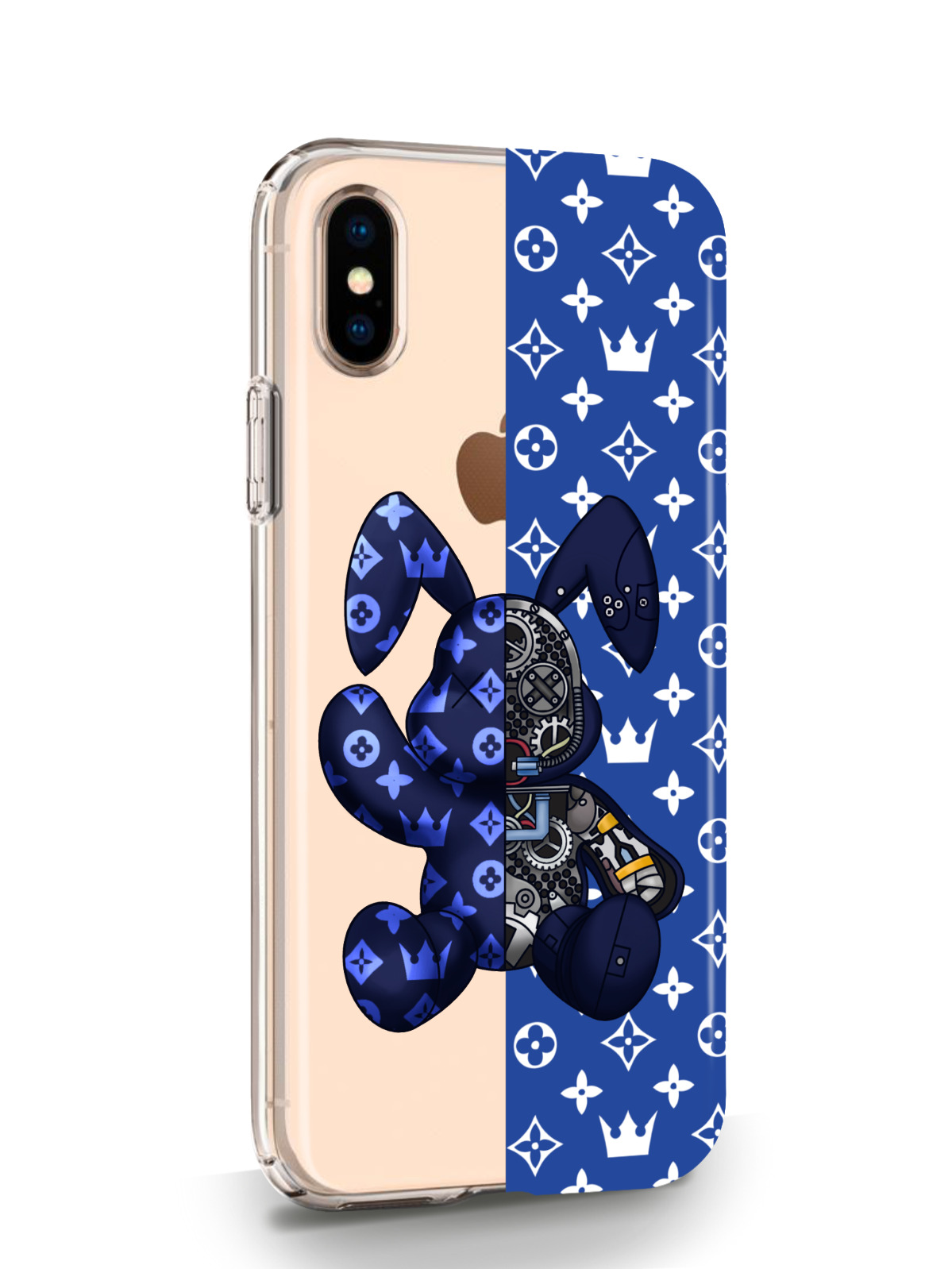 фото Чехол musthavecase для iphone x/xs bunny синий прозрачный