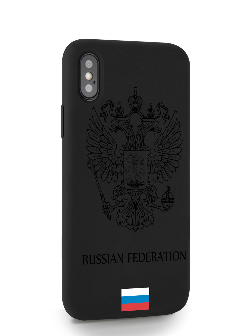 фото Чехол musthavecase для iphone x/xs черный лаковый герб россия черный