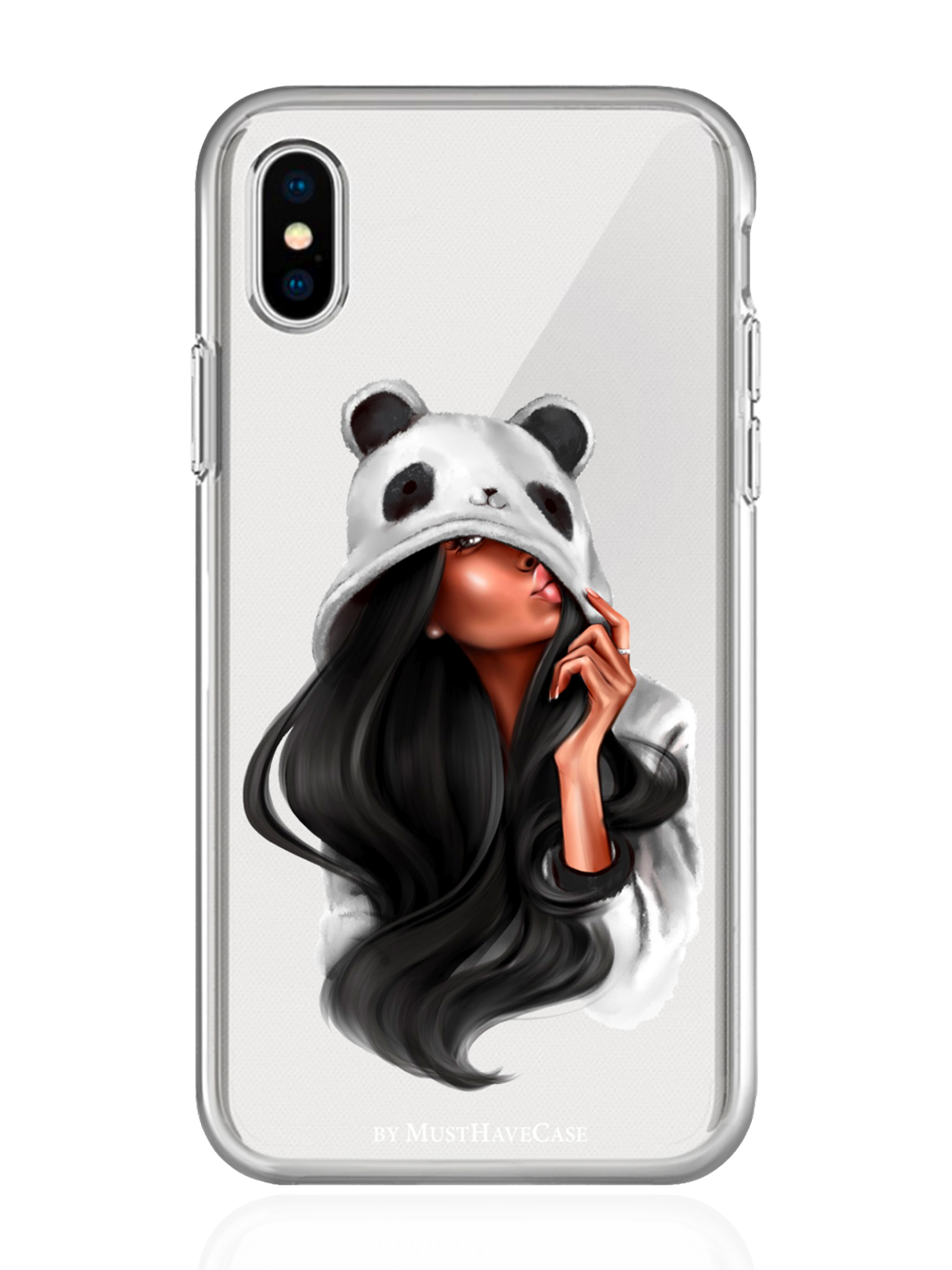 

Чехол MustHaveCase для iPhone X/XS Панда прозрачный, iPhone X/XS Panda Girl/ Панда