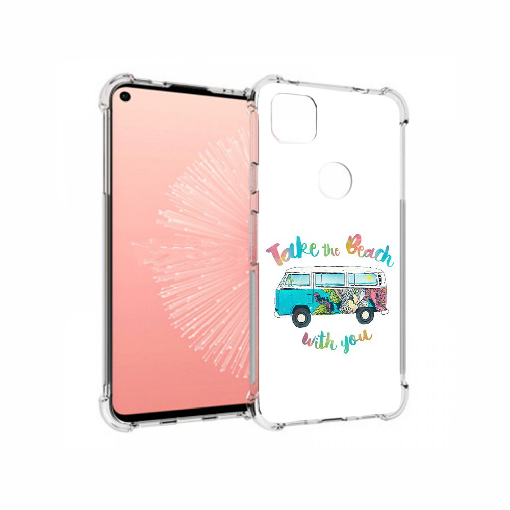 

Чехол MyPads Tocco для Google Pixel 4A Хиппи автобус, Прозрачный, Tocco