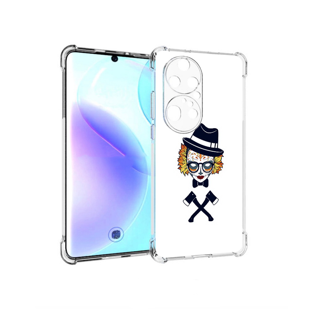 

Чехол MyPads Tocco для Huawei P50 Pro девушка в маске с топорами рисунок, Прозрачный, Tocco