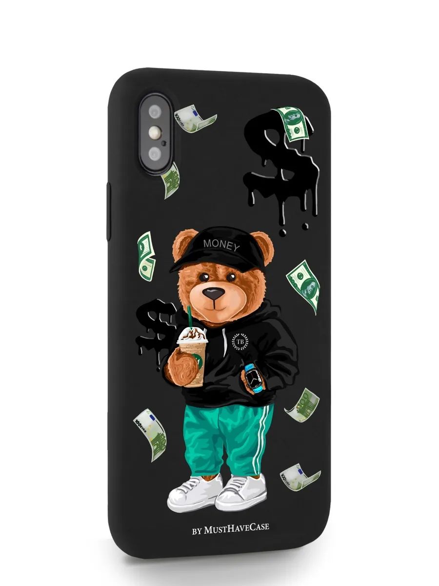 

Чехол MustHaveCase для iPhone X/XS Мишка Тони черный, iPhone X/XS Мишка Тони