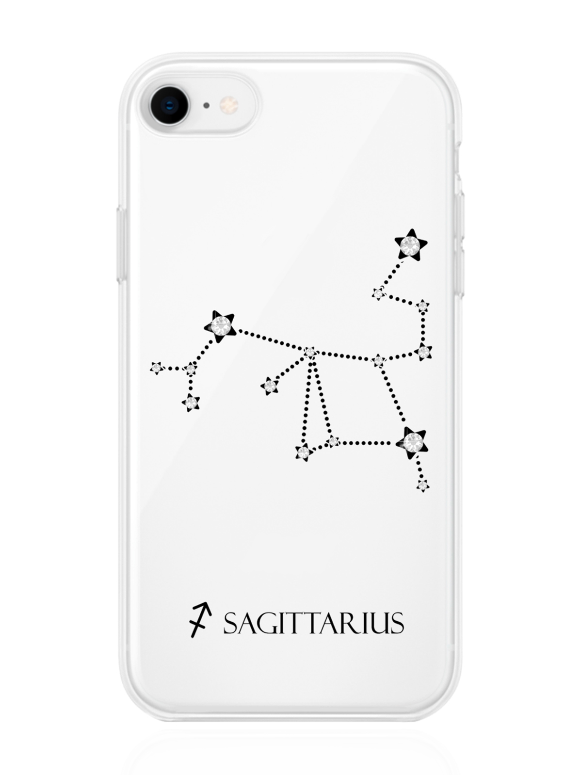 

Чехол с инкрустацией кристаллами Lux для iPhone 7/8/SE2020 Стрелец Sagittarius, Прозрачный, iPhone 7/8/SE2020 Знак зодиака Стрелец