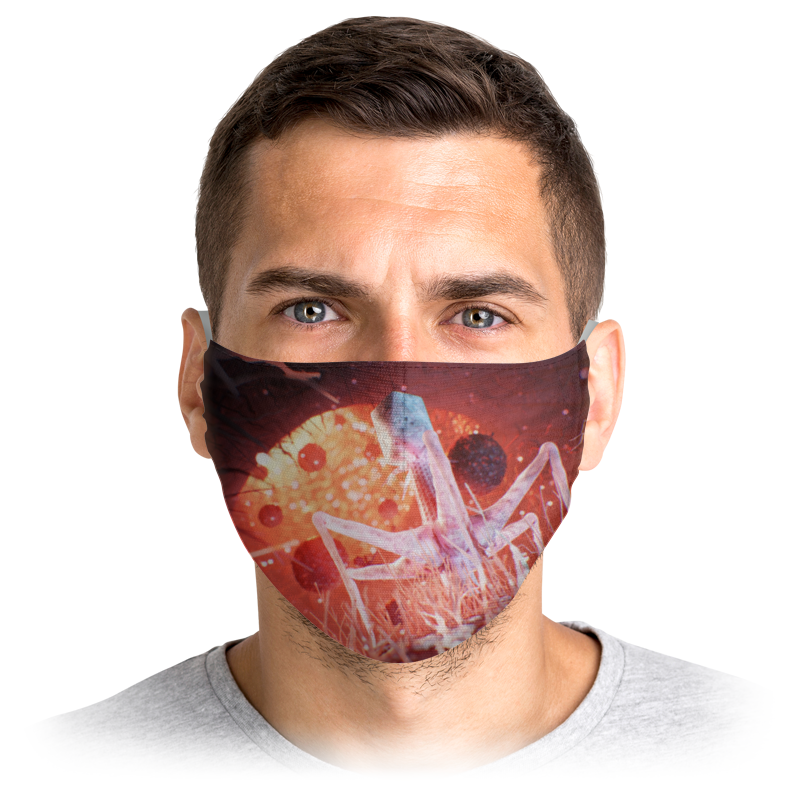

Многоразовая маска Printio Virus красная M, Virus