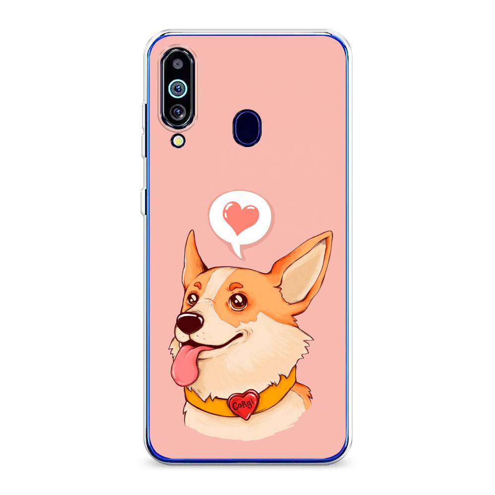 

Чехол на Samsung Galaxy M40 "Корги язык", Розовый;коричневый, 28750-1