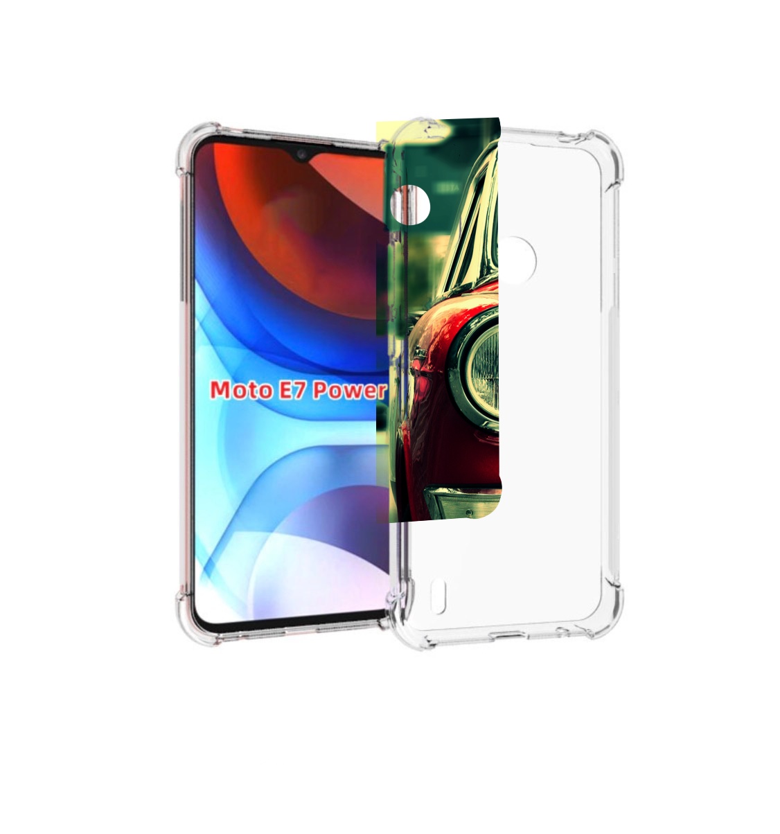 

Чехол MyPads Винтажная-машина мужской для Motorola Moto E7 Power, Прозрачный, Tocco