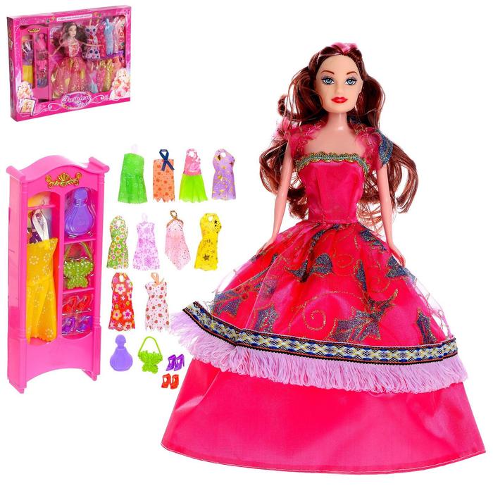 Кукла-модель Анна с набором платьев, с аксессуарами, а МИКС, 2985005W