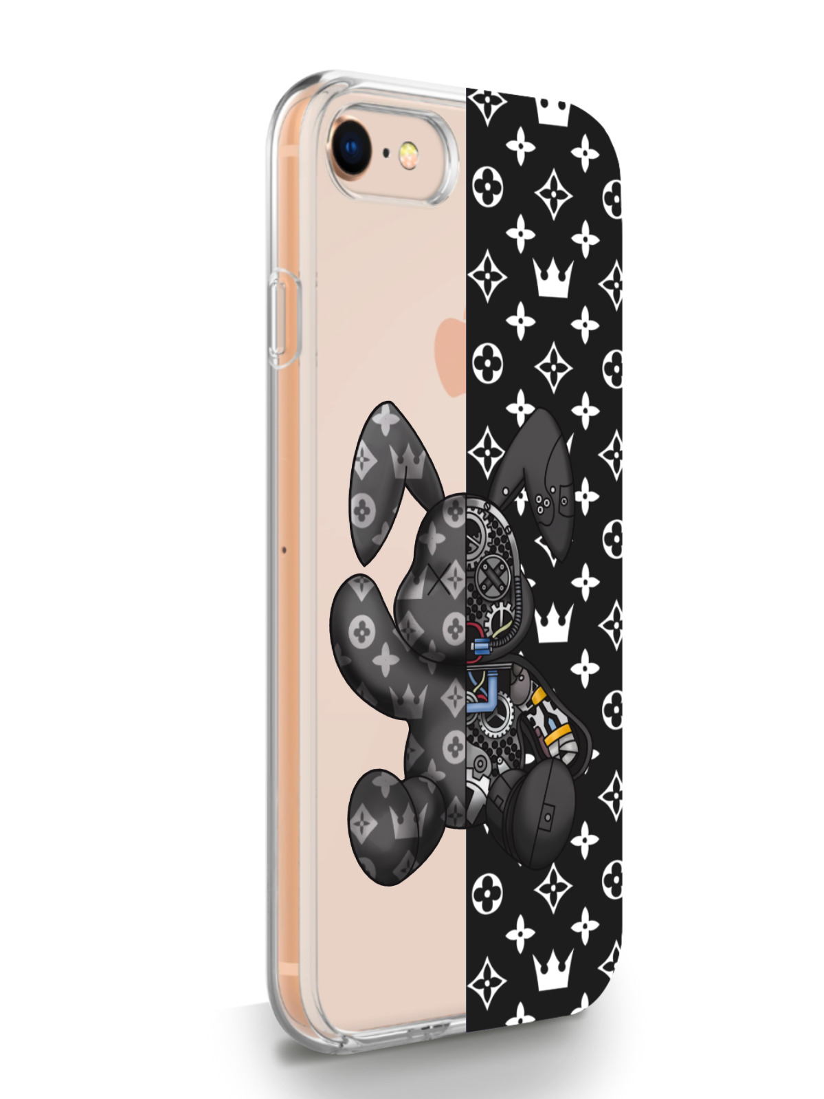 фото Чехол musthavecase для iphone 7/8/se2020 bunny черный прозрачный