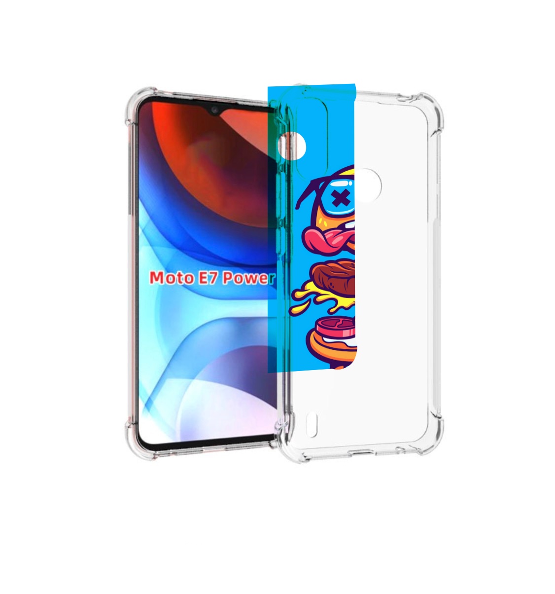 

Чехол MyPads Бургер с очками для Motorola Moto E7 Power, Прозрачный, Tocco
