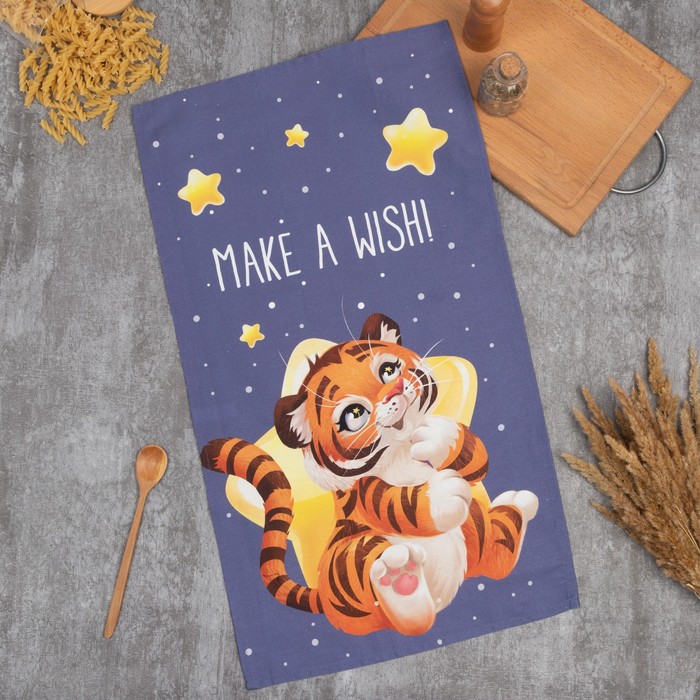 фото Полотенце этель make a wish 40х73см, 100% хл, саржа 190 гр/м2
