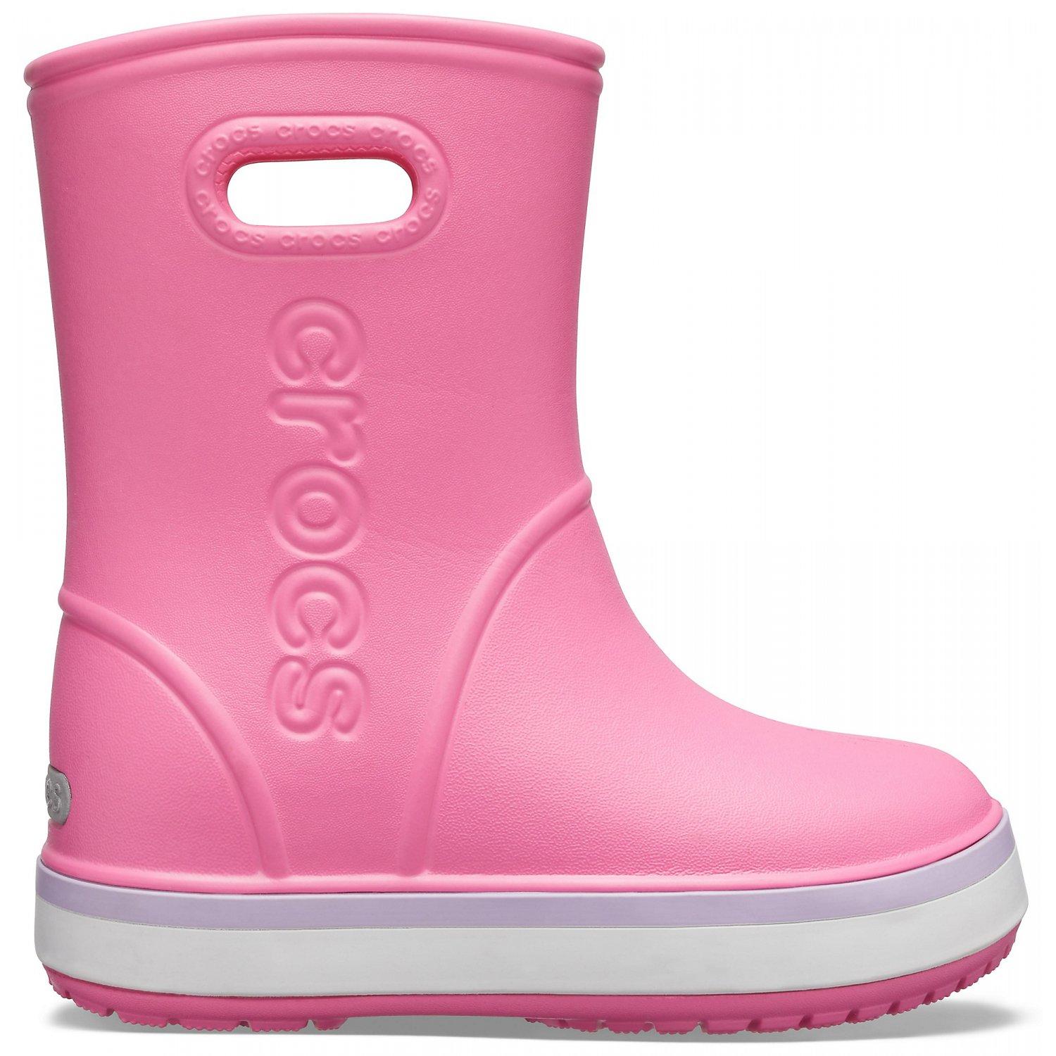 фото Сапоги резиновые crocs crocband rain boot цв. розовый р. 31