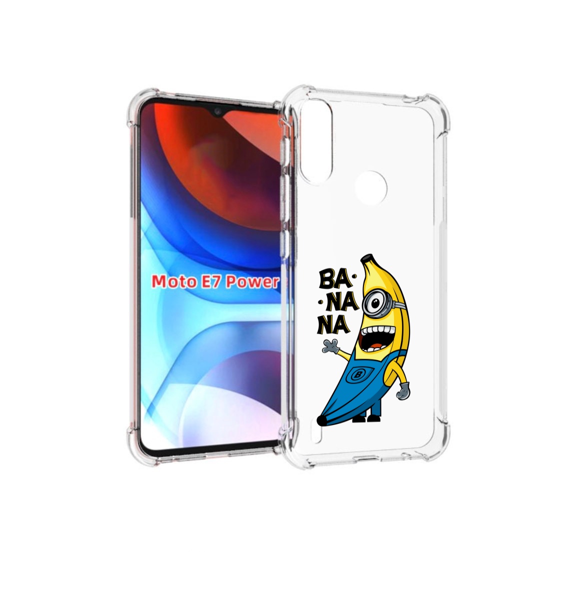 

Чехол MyPads Банана-миньон для Motorola Moto E7 Power, Прозрачный, Tocco