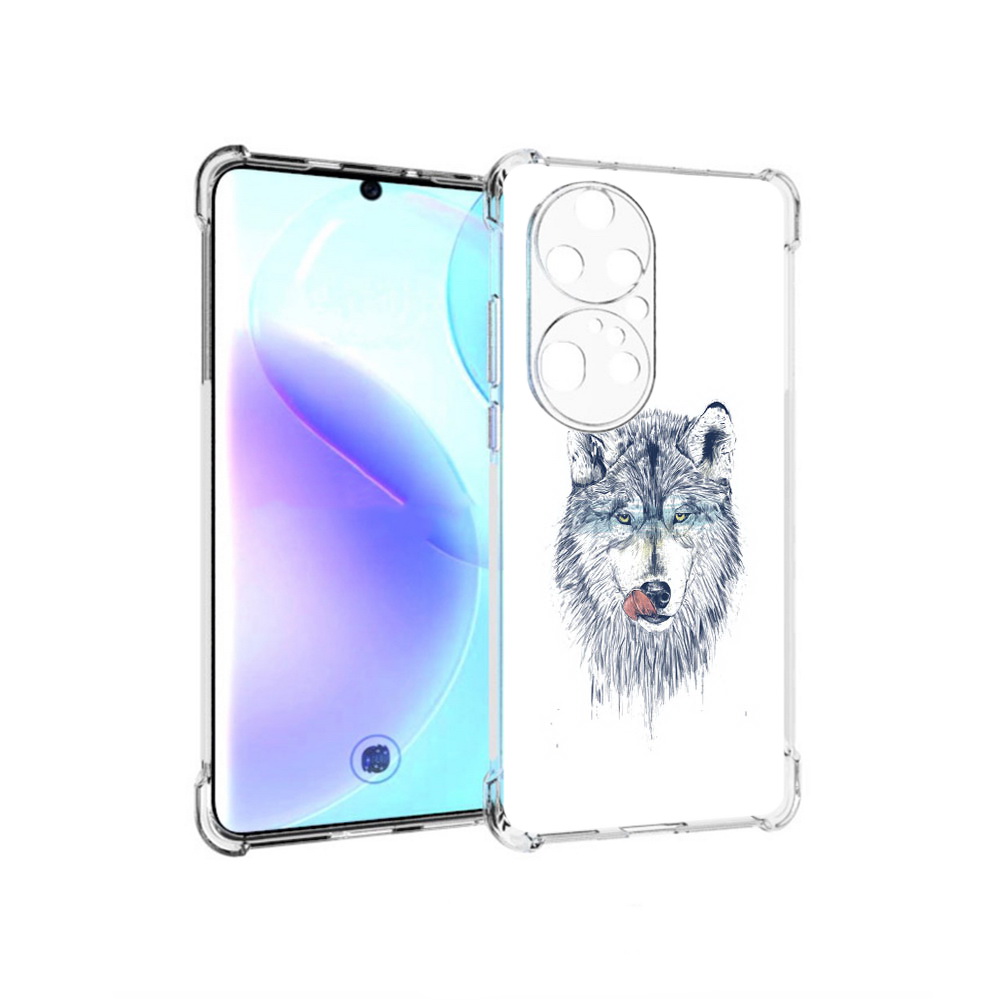 Чехол MyPads Tocco для Huawei P50 Pro голодгый волк