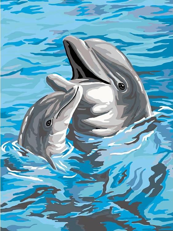 

Картина по номерам Живопись по Номерам Дельфины, 30x40, Дельфины