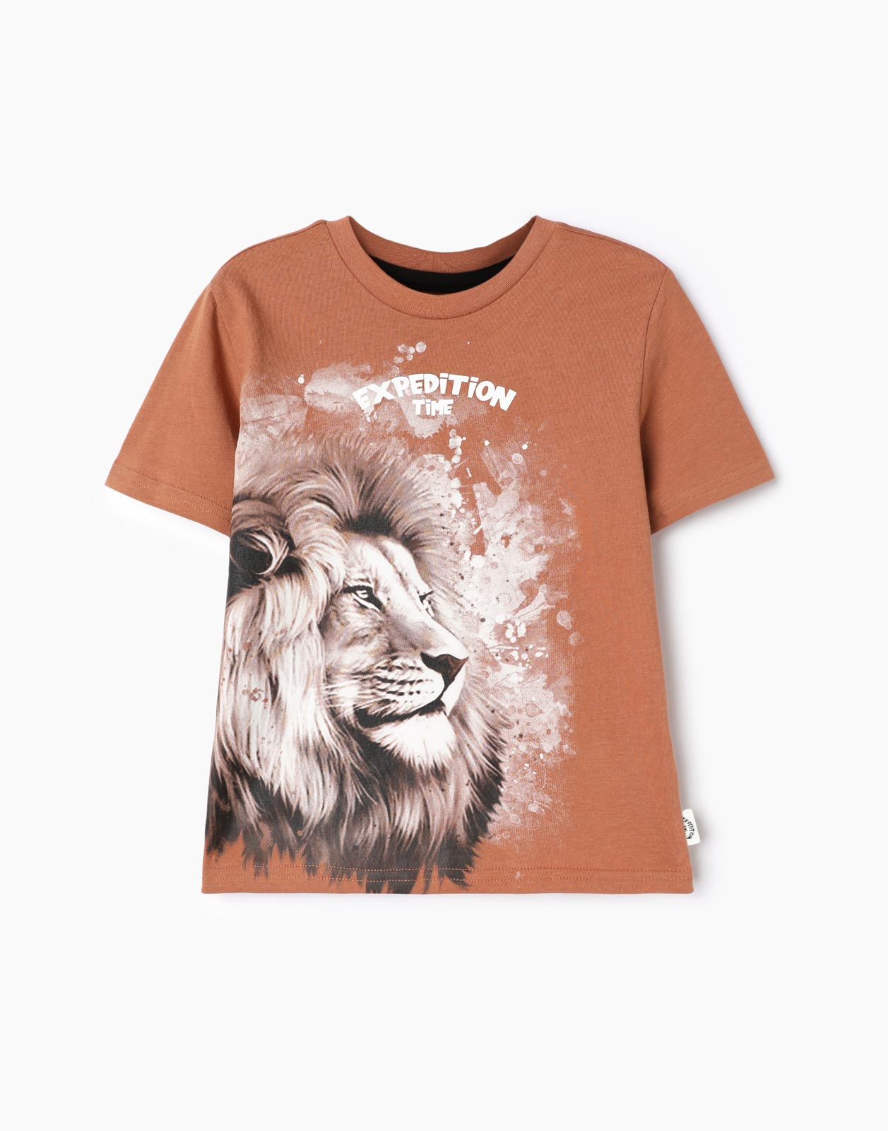 

Коричневая футболка со львом для мальчика 2-3г/98, Коричневый, BKT012341