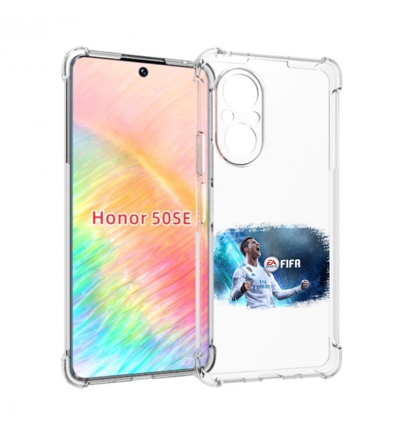 

Чехол бампер MyPads FiFA логотип для Honor 50 SE противоударный, Прозрачный, Tocco
