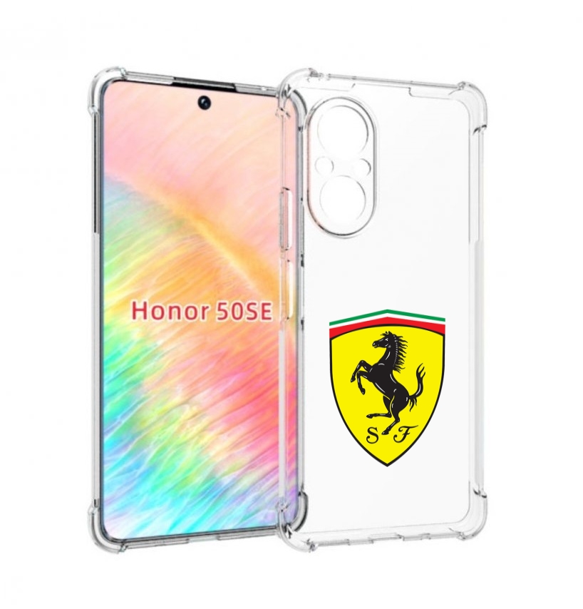 

Чехол бампер MyPads Ferrari-3 мужской для Honor 50 SE противоуда, Прозрачный, Tocco