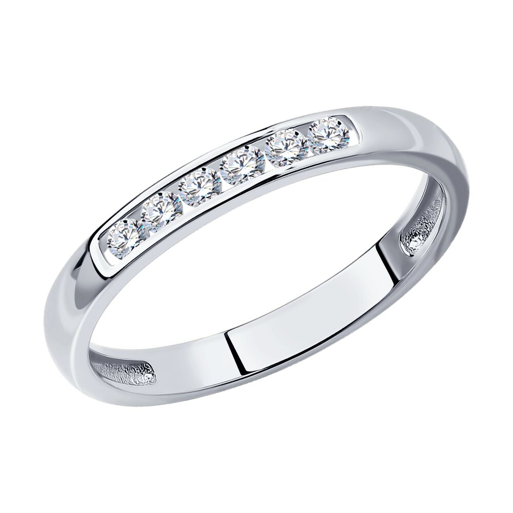 

Кольцо обручальное из белого золота с бриллиантом р. , SOKOLOV Diamonds 1012305-3, 1012305-3