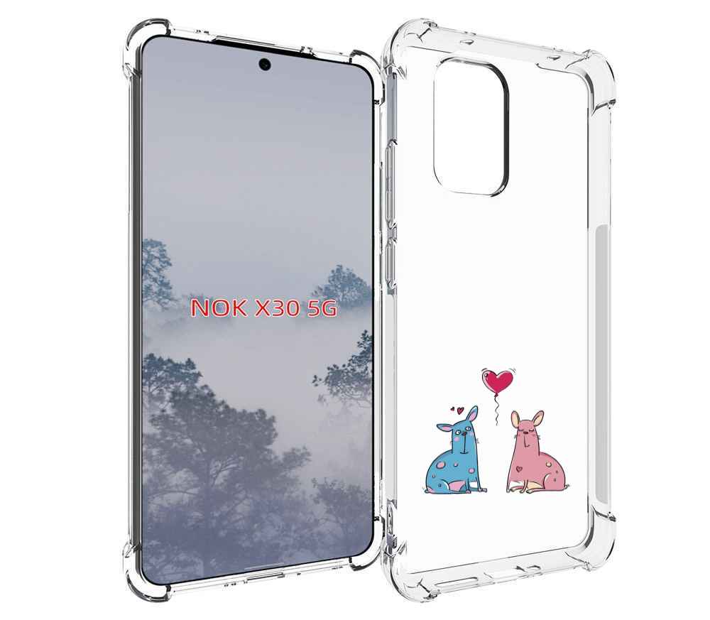 

Чехол MyPads Лама любовь для Nokia X30 5G, Tocco