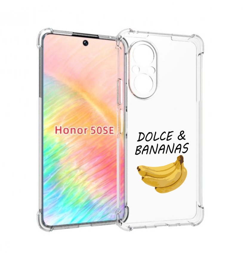 

Чехол бампер MyPads Dolce Дольче банан для Honor 50 SE противоуд, Прозрачный, Tocco
