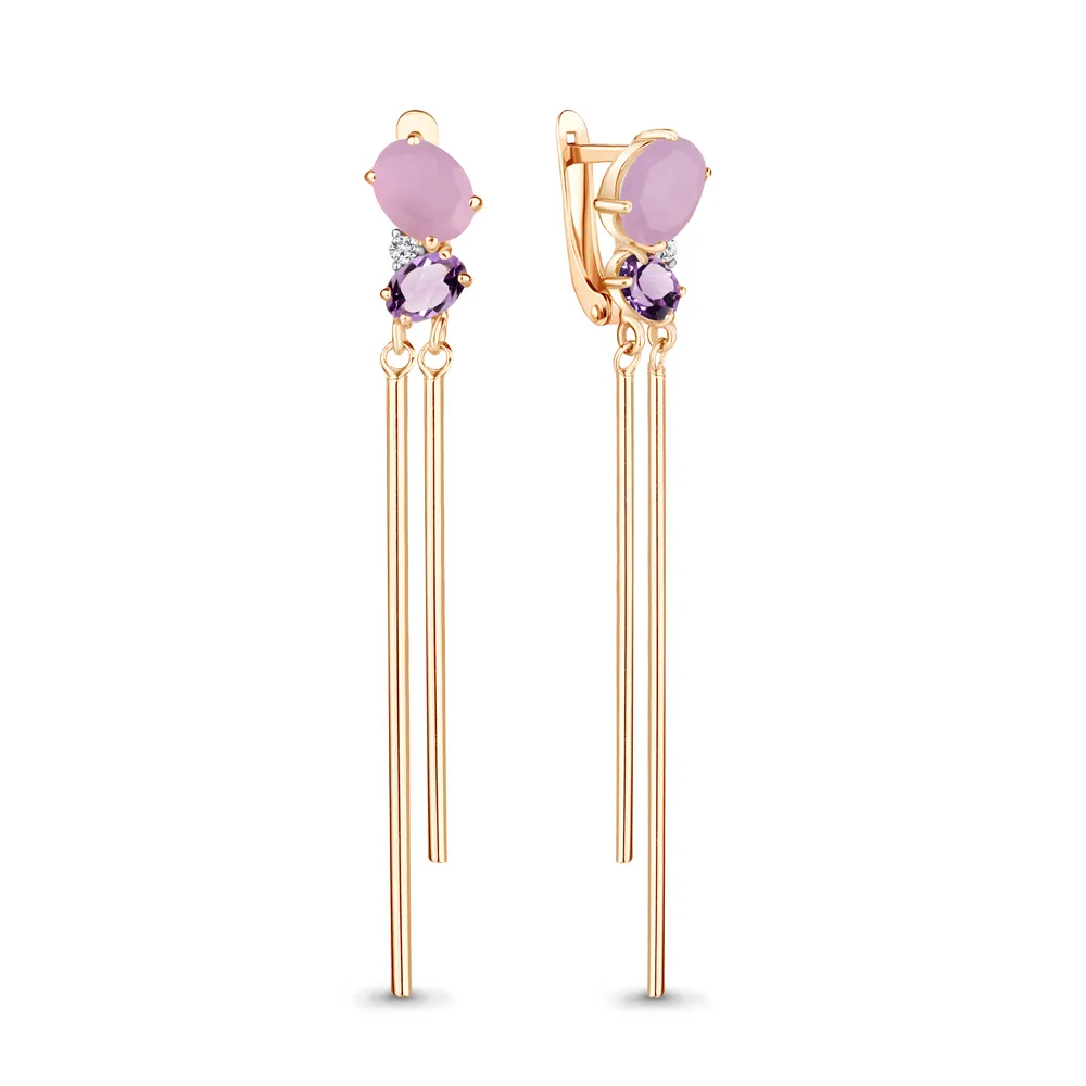 

Серьги из серебра с аметистом Aquamarine 47485611А.6, 47485611А.6