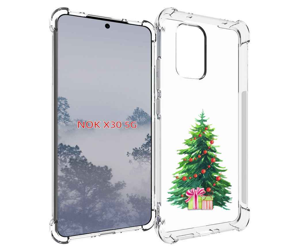 

Чехол MyPads Елка новогодняя с подарками акварель для Nokia X30 5G, Tocco