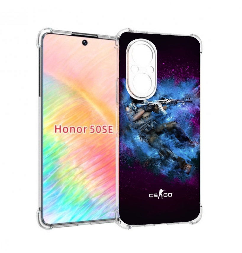 

Чехол бампер MyPads CS-go-террорист для Honor 50 SE противоударный, Прозрачный, Tocco
