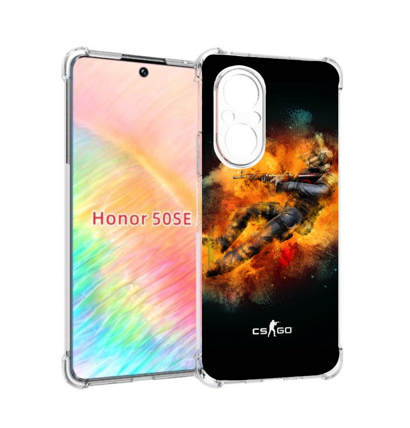 

Чехол бампер MyPads CS-go-Контр-террорист мужской для Honor 50 S, Прозрачный, Tocco