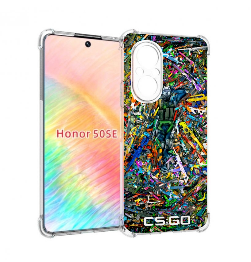 

Чехол бампер MyPads CS GO guns skins мужской для Honor 50 SE про, Прозрачный, Tocco