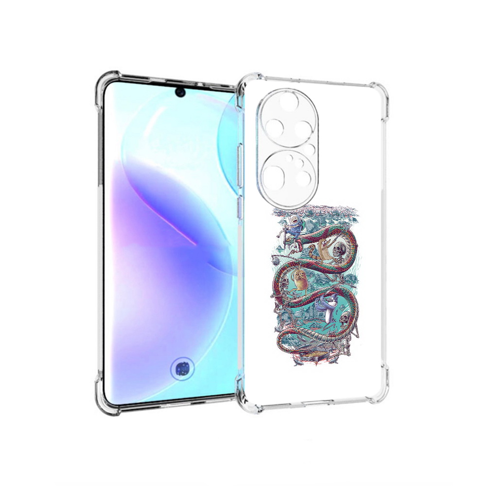 

Чехол MyPads Tocco для Huawei P50 Pro время приключений страшилка, Прозрачный, Tocco