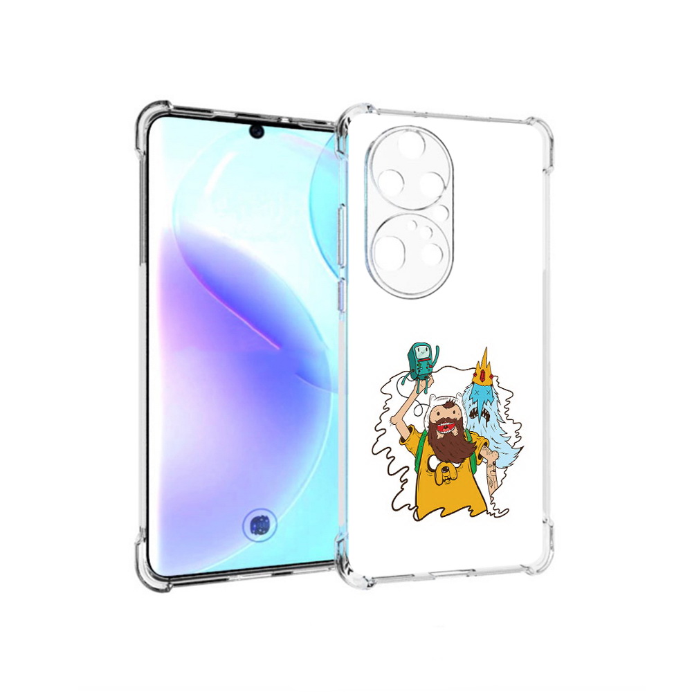 

Чехол MyPads Tocco для Huawei P50 Pro время приключений старый Финн, Прозрачный, Tocco