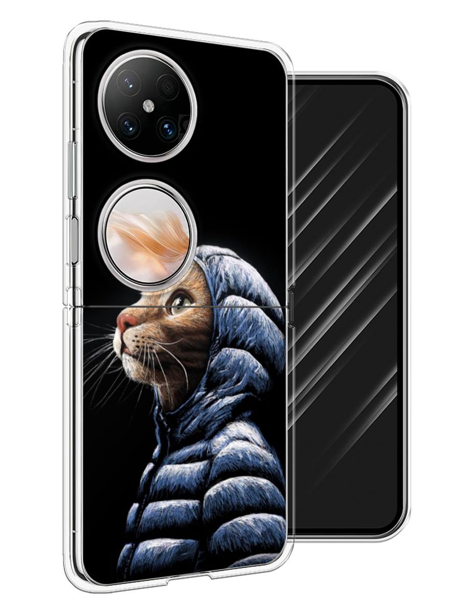 

Чехол Awog на Huawei Pocket 2 "Кот в капюшоне", Черный;бежевый;синий, 6123850-1
