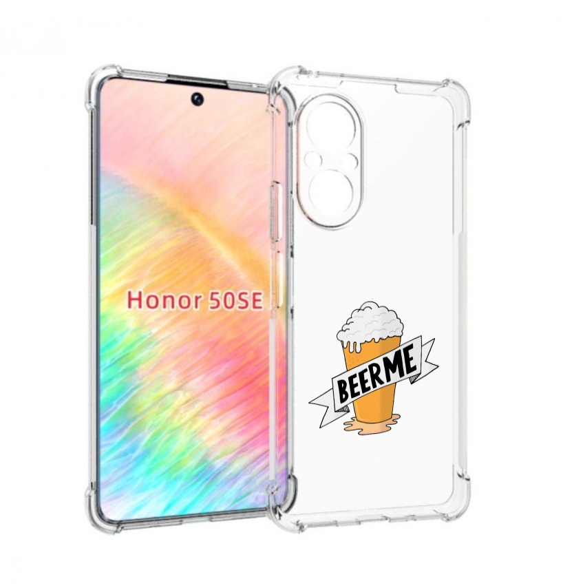 

Чехол бампер MyPads Beer-me для Honor 50 SE противоударный, Прозрачный, Tocco