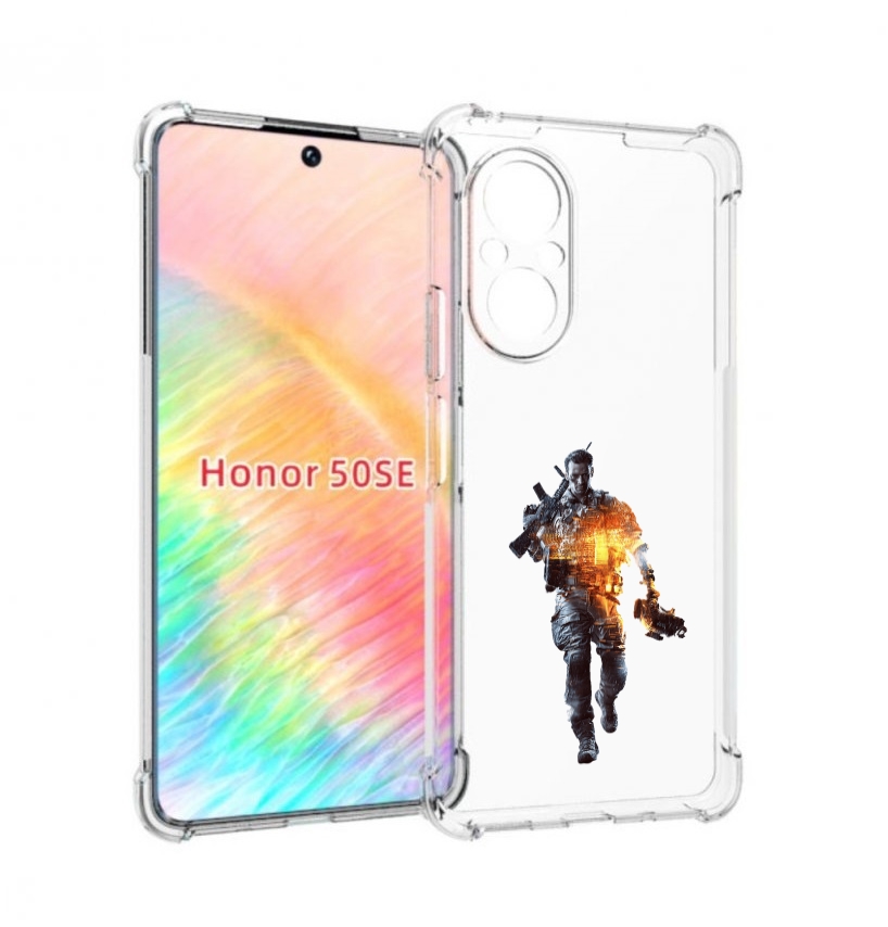 

Чехол бампер MyPads Battlefield-4 мужской для Honor 50 SE против, Прозрачный, Tocco