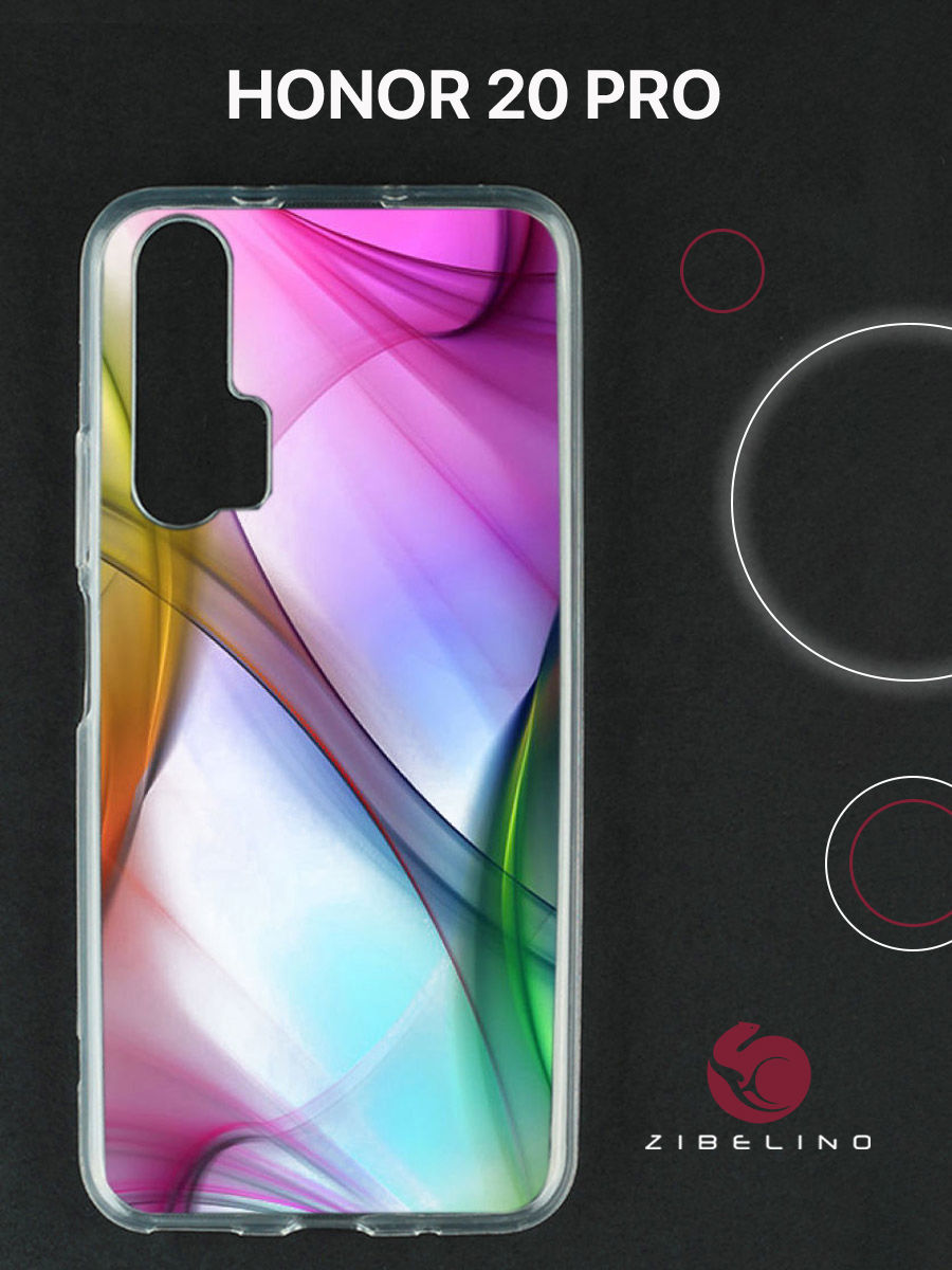 

Чехол для Honor 20 pro прозрачный с рисунком, с принтом радуга в дыму, ZUTC-HON-20PRO