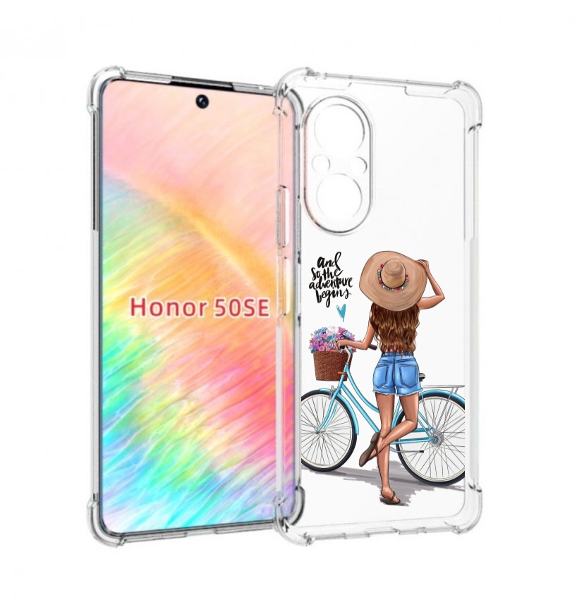 

Чехол бампер MyPads Adventure женский для Honor 50 SE противоуда, Прозрачный, Tocco