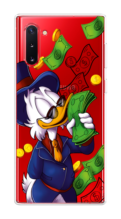 

Чехол на Samsung Galaxy Note 10 "Scrooge McDuck with Money", Синий;зеленый;белый, 28650-6