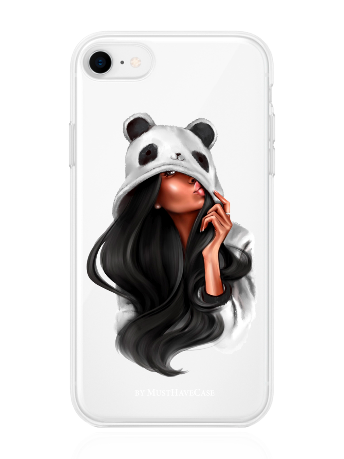 

Чехол MustHaveCase для iPhone 7/8/SE2020 Панда прозрачный, iPhone 7/8/SE2020 Panda Girl Панда