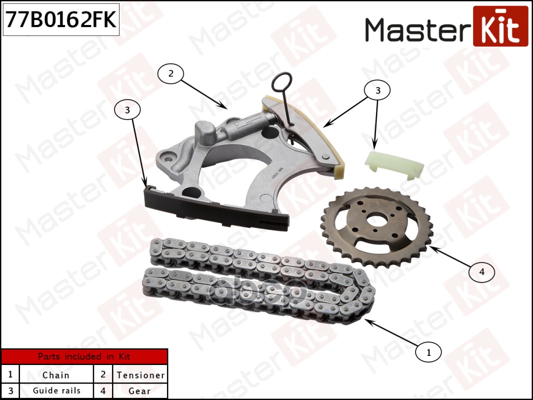 

Комплект Цепи Распредвала Cgwd,Ctua 77B0162fk Masterkit MasterKit 77B0162FK, 77B0162FK