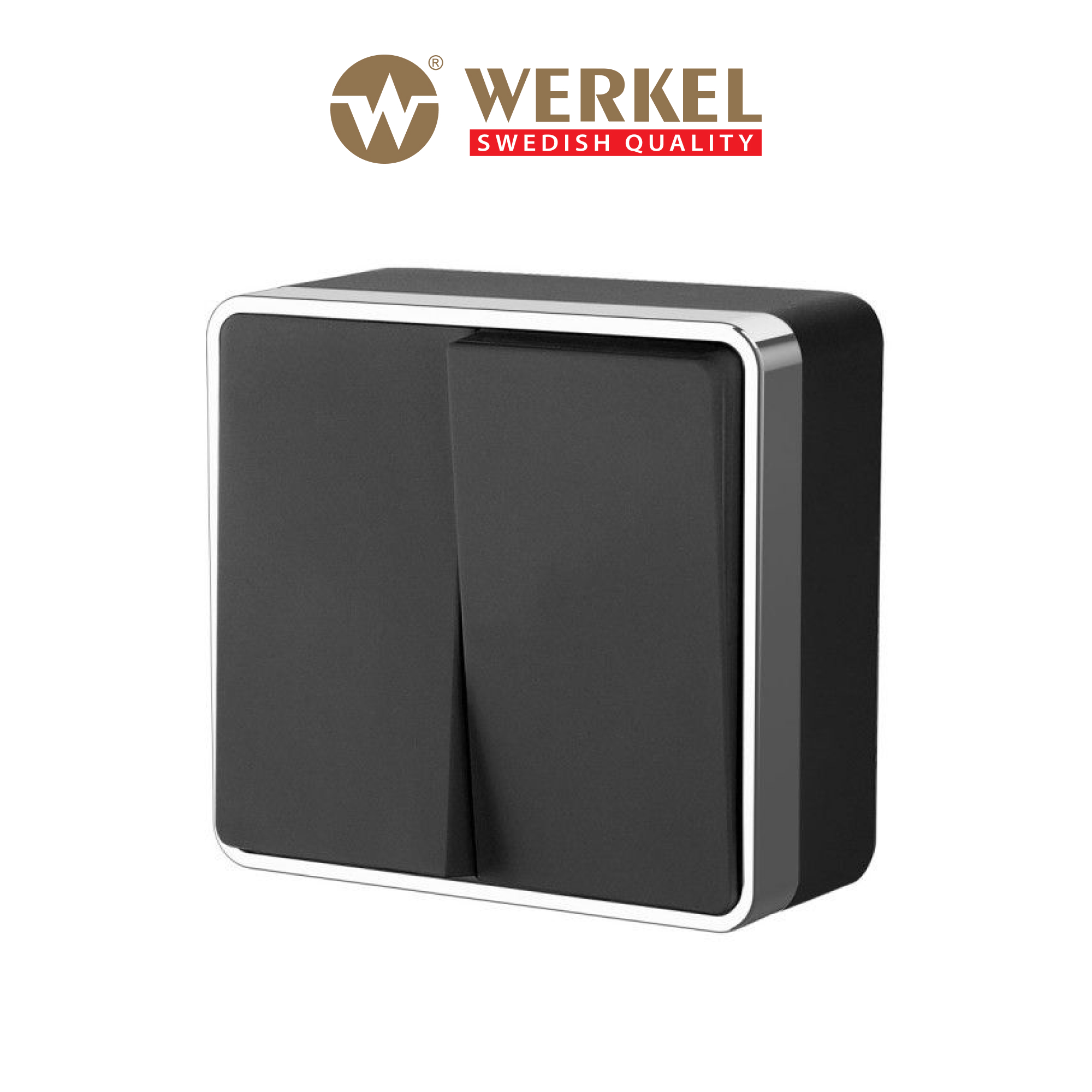 

Накладной выключатель двухклавишный Werkel Gallant W5020035 черный/хром 10 А 250 В, Накладной выключатель двухклавишный Gallant