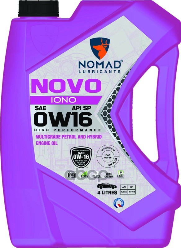 Моторное масло Nomad lubricants novo iono 0w16 4л