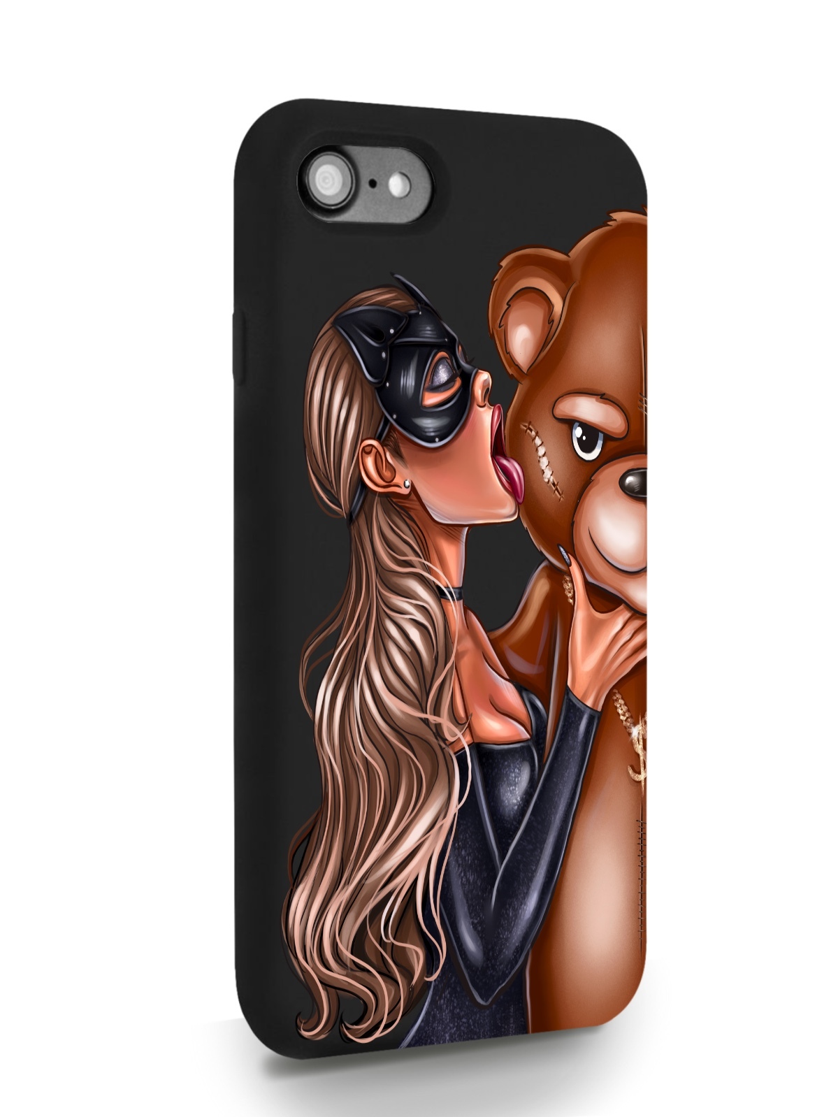 фото Чехол musthavecase для iphone 7/8/se2020 кошечка и мишка черный